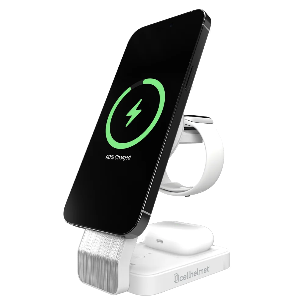 cellhelmet - 3 in 1 Charging Stand with Cable - White