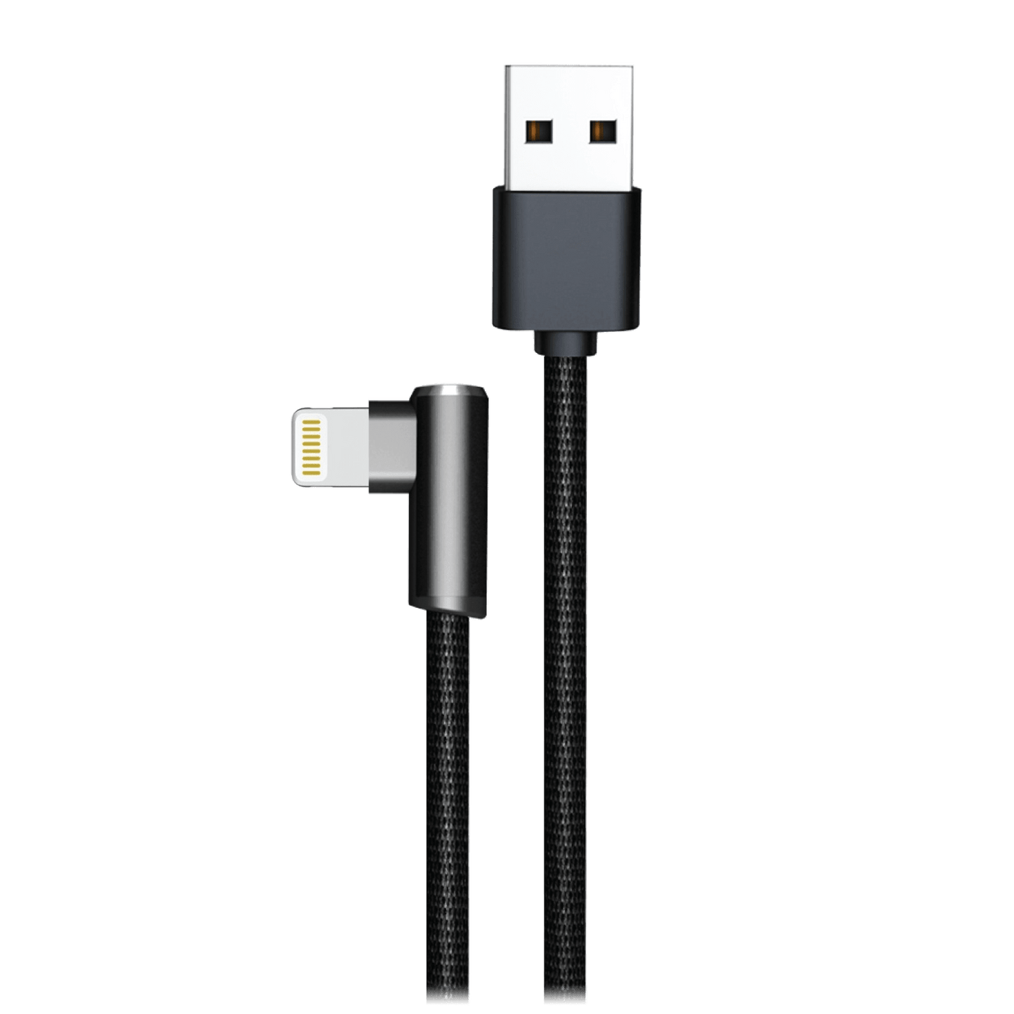 Ampd - 90 Degree Gamer Usb A To Apple Lightning Cable - Black