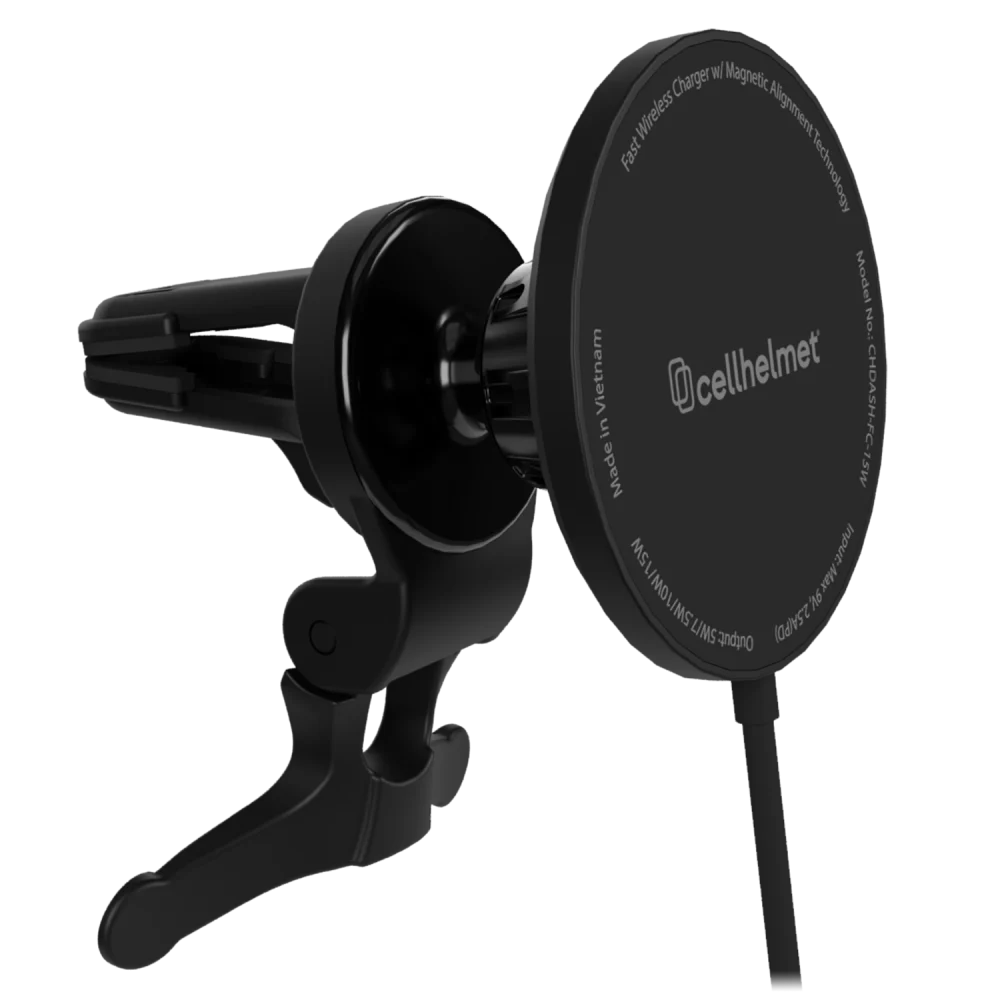 Cellhelmet - Car Vent Mount With Fast Wireless Charging Pad 15w - Black