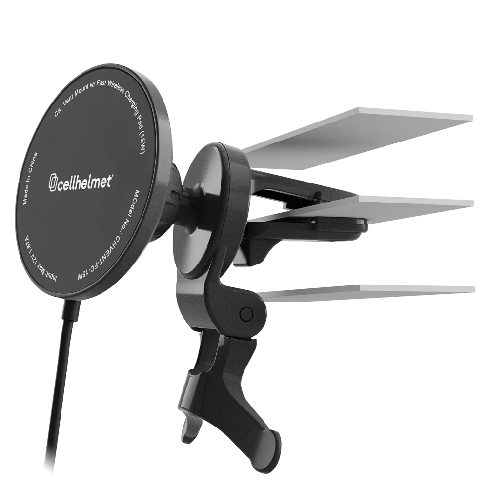 Cellhelmet - Car Vent Mount With Fast Wireless Charging Pad 15w - Black