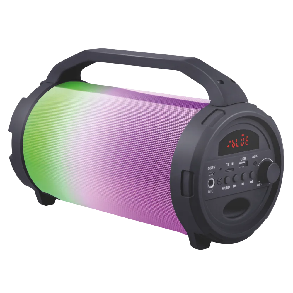 AMPD - LED Light Show Bazooka Bluetooth Speaker - Black