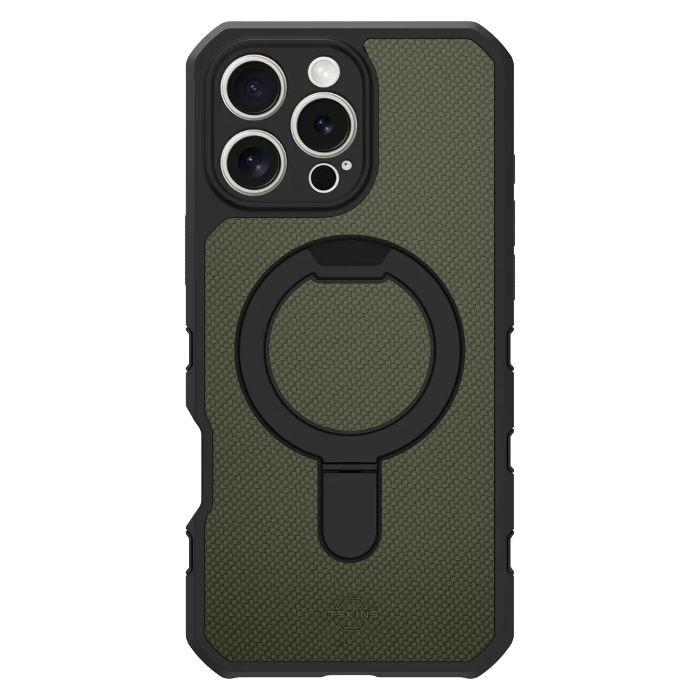 ITSKINS - Force_R Nylon MagSafe Case for Apple iPhone 16 Pro - Olive Green And Black