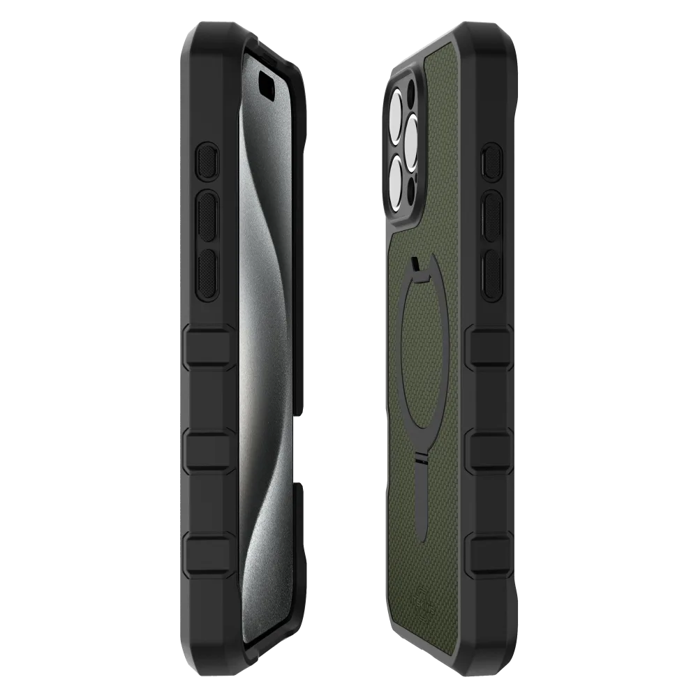ITSKINS - Force_R Nylon MagSafe Case for Apple iPhone 16 Pro - Olive Green And Black