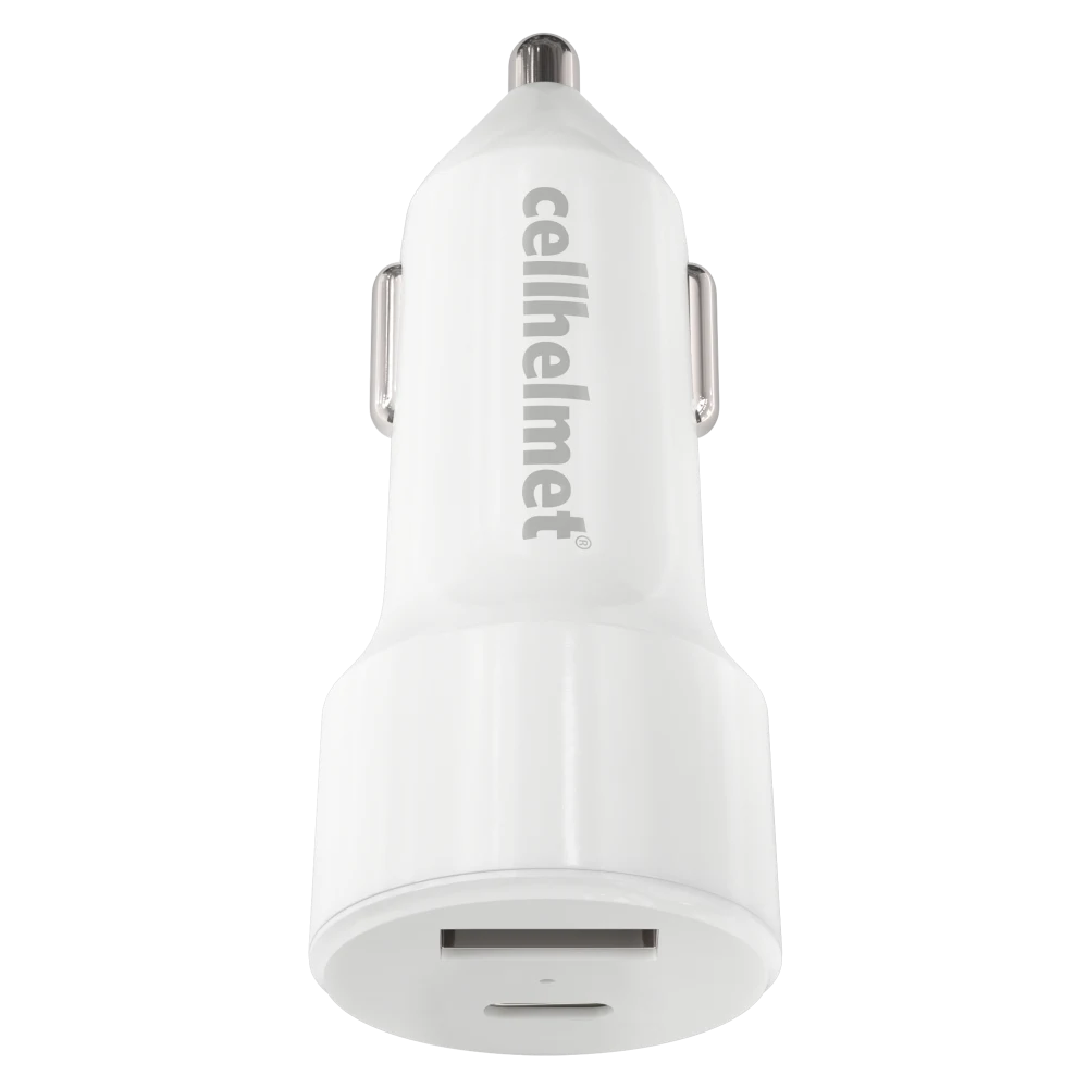 Cellhelmet - 20W PD USB C and USB A Dual Port Car Charger - White