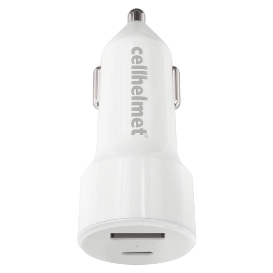 Cellhelmet - 20W PD USB C and USB A Dual Port Car Charger - White