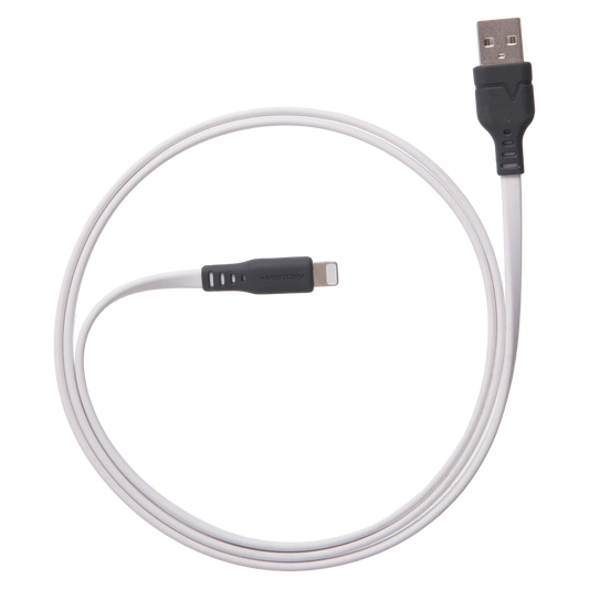 Ventev - Chargesync Flat USB A to Apple Lightning Cable 6ft - White