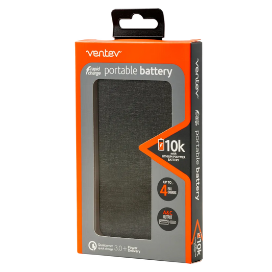 Ventev - Portable Battery PD 10,000 mAh - Gray