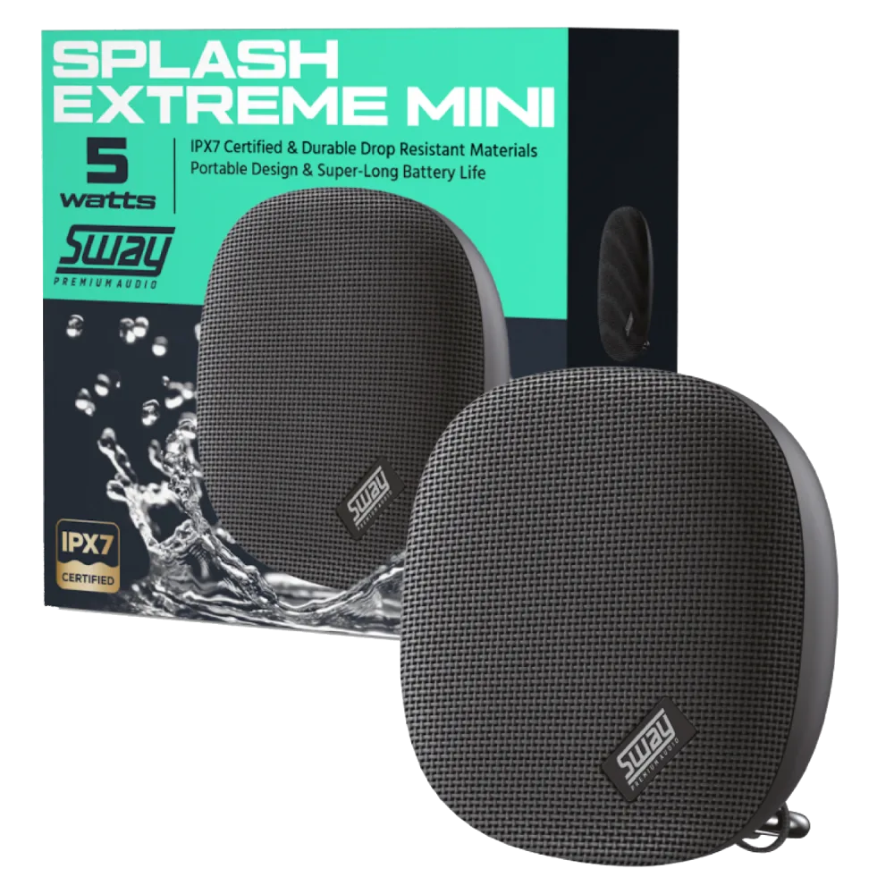 Sway - Splash Extreme Mini Waterproof Bluetooth Speaker - Black