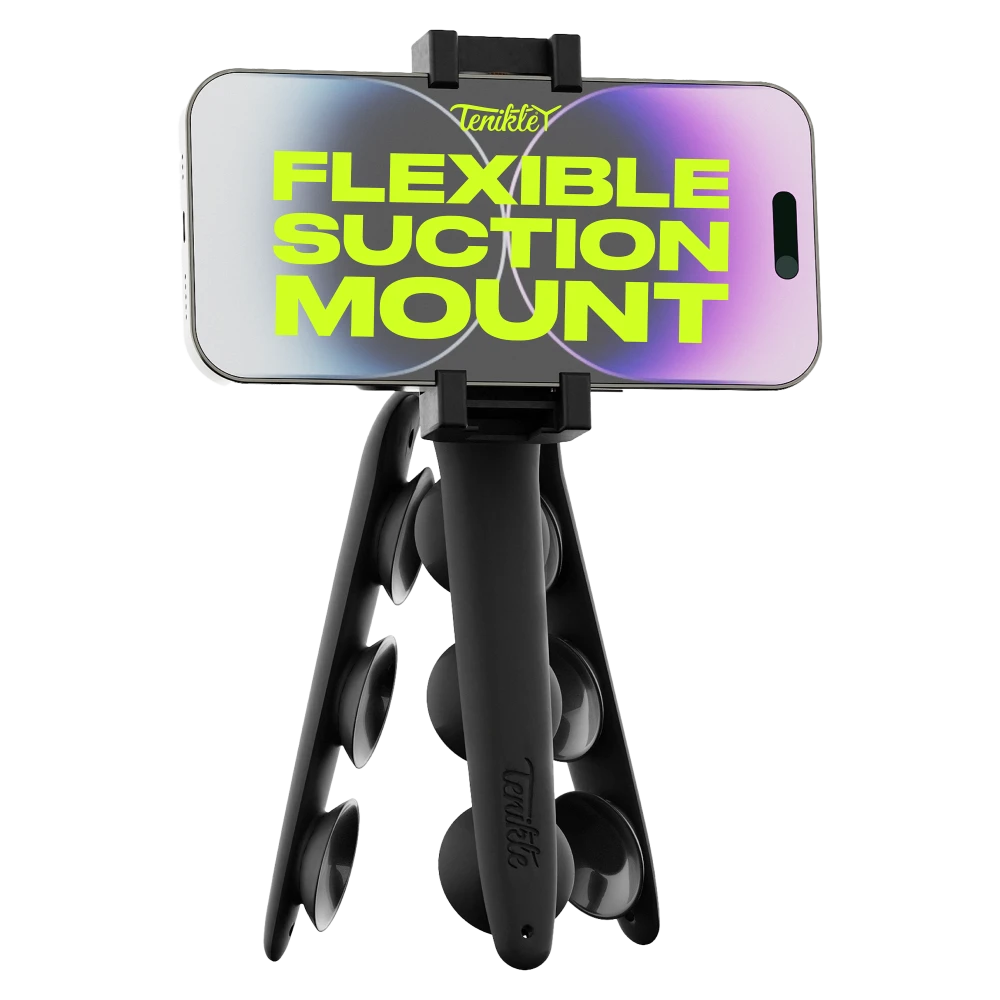 Tenikle - PRO Bendable Suction Cup Tripod Mount - Black