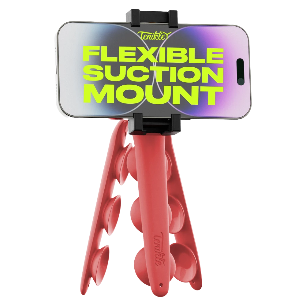 Tenikle - PRO Bendable Suction Cup Tripod Mount - Red