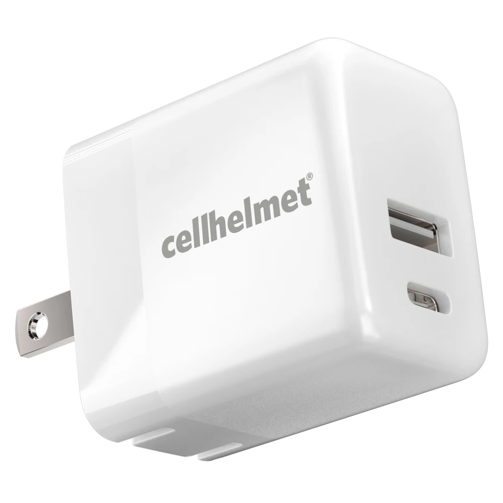 Cellhelmet - USB A and USB C Dual Wall Charger 20W PD - White